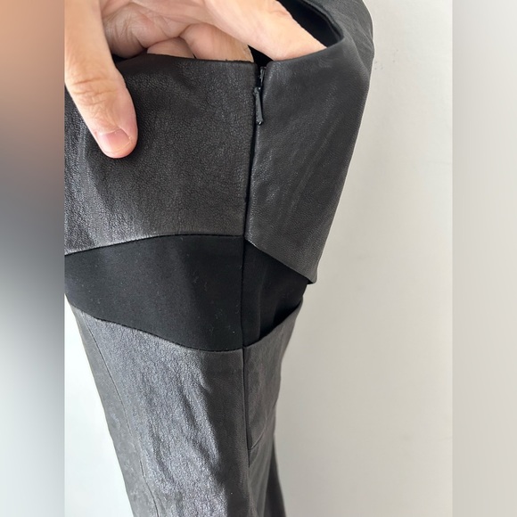 All Saints Turi lamb Leather Dress Black Size - Picture 8 of 15